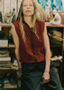Stripe Donegal V Neck Tank | Brick/Red Clay